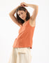 Top in cotton thin straps with a V-neckline